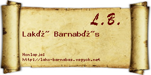 Lakó Barnabás névjegykártya