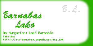 barnabas lako business card